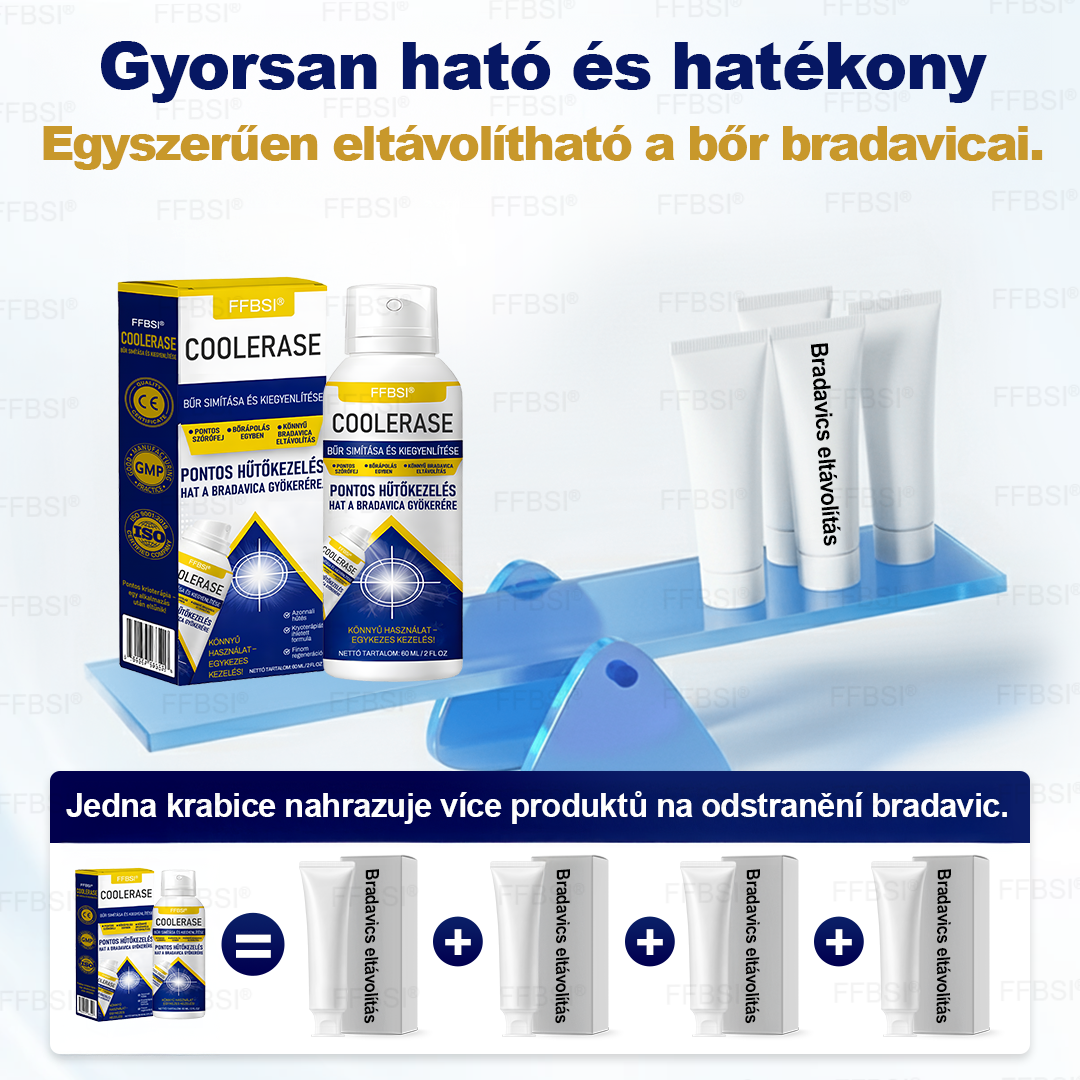 FFBSI® CoolErase Bőrregeneráló Spray (Szemölcsök, Hólyagok, Ekcéma, Pikkelysömör, Bőrkinövések, Akne, Bőrcímkék, Hegek, Anyajegyek)