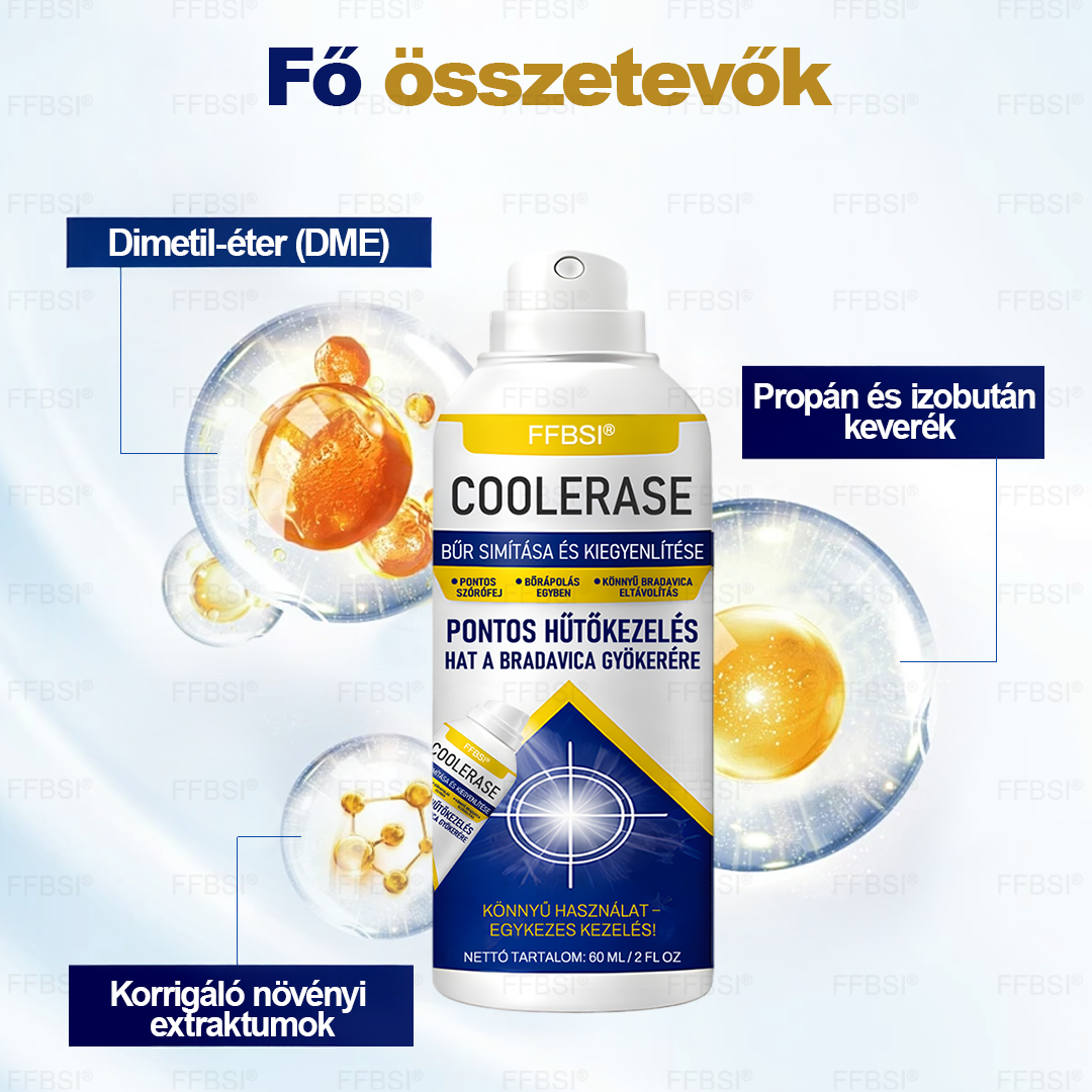 FFBSI® 🧊 CoolErase Bőrregeneráló Spray (Szemölcsök, Hólyagok, Ekcéma, Pikkelysömör, Bőrkinövések, Akne, Bőrcímkék, Hegek, Anyajegyek)