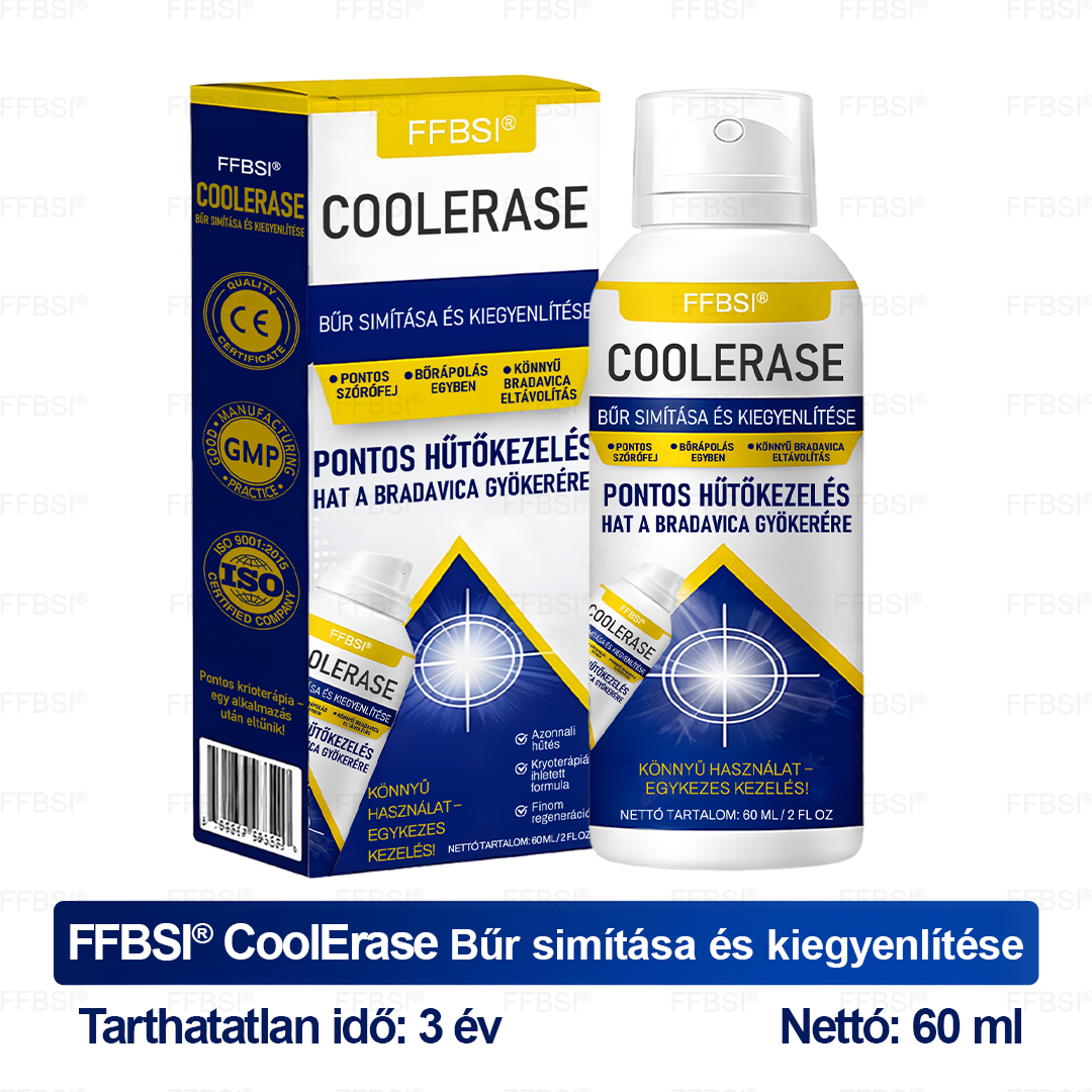 FFBSI® CoolErase Bőrregeneráló Spray (Szemölcsök, Hólyagok, Ekcéma, Pikkelysömör, Bőrkinövések, Akne, Bőrcímkék, Hegek, Anyajegyek)