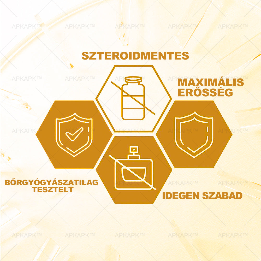 APKAPK®  Méhméreg krém a bőr megújítására 🐝 segít megoldani olyan bőrproblémákat, mint: ráncok, hegek, pigmentfoltok, striák, akné, pikkelysömör, ekcéma, bőrelváltozások, irritációk, gyulladások és egyéb bőrpanaszok.