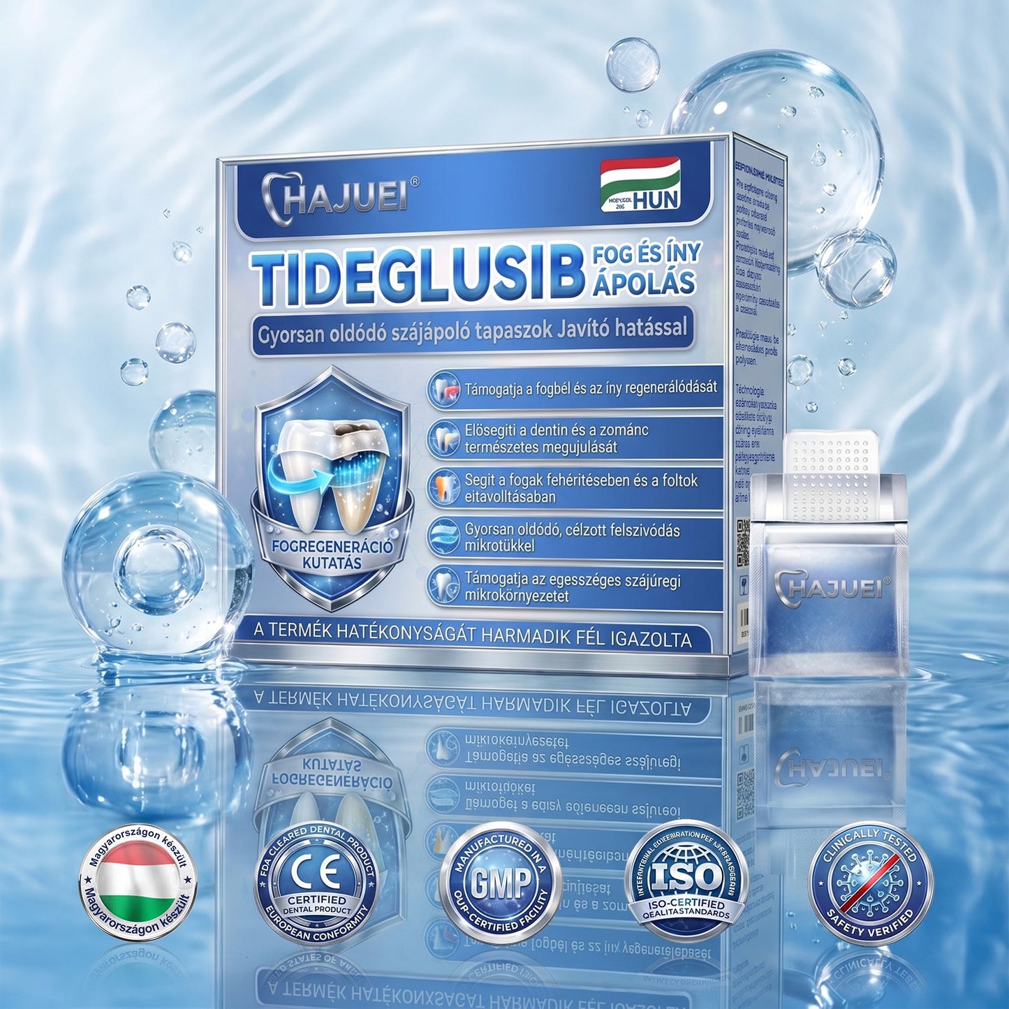 🦷HAJUEI® Tideglusib Fog & íny Javító mikrotűs tapasz | Fejlett őssejt-aktiváló fogcsíkok (újjáépíti a fogzománcot és a dentint • erősíti az ínyt • megszünteti a fogkövet és a szagokat • megállítja a fogérzékenységet)