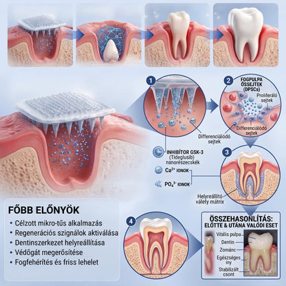 🦷HAJUEI® Tideglusib Fog & íny Javító mikrotűs tapasz | Fejlett őssejt-aktiváló fogcsíkok (újjáépíti a fogzománcot és a dentint • erősíti az ínyt • megszünteti a fogkövet és a szagokat • megállítja a fogérzékenységet)