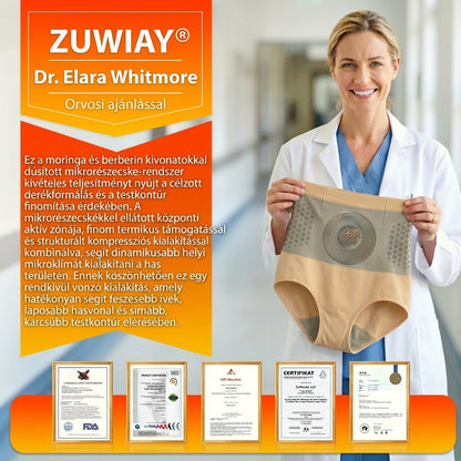 Hivatalos Márkabolt 👙 ZUWIAY® 2026 Moringa & Berberine 4-in-1 Mikrorészecskés Alakformáló és Zsírégető Rövidnadrág