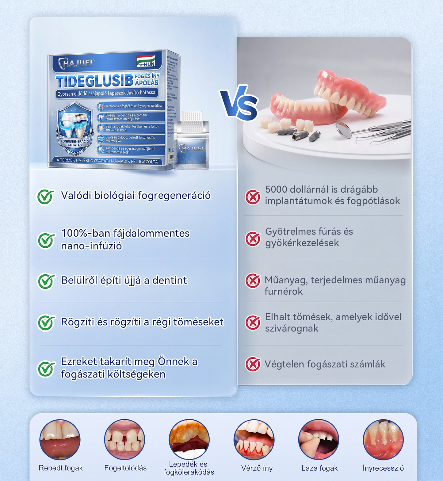 🦷HAJUEI® Tideglusib Fog & íny Javító mikrotűs tapasz | Fejlett őssejt-aktiváló fogcsíkok (újjáépíti a fogzománcot és a dentint • erősíti az ínyt • megszünteti a fogkövet és a szagokat • megállítja a fogérzékenységet)