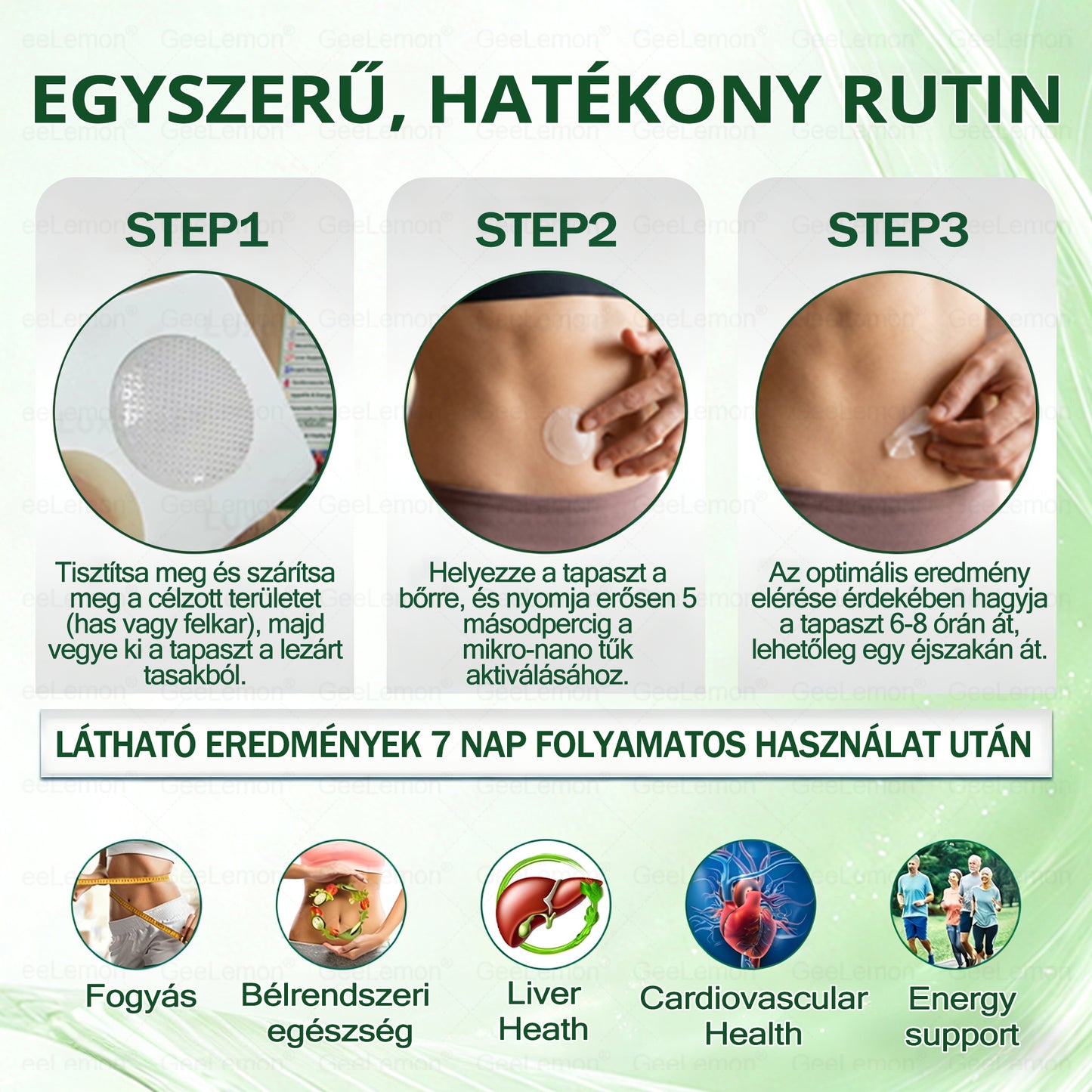 𝑮𝐞𝐞𝑳𝐞𝒎𝒐𝒏® 👩‍⚕️ 10 az 1-ben karcsúsító nano mikrotűs tapasz (Napi egyszeri használat, látható változások 7 napon belül) Elhízás, szív- és érrendszeri egészség, cukorbetegség