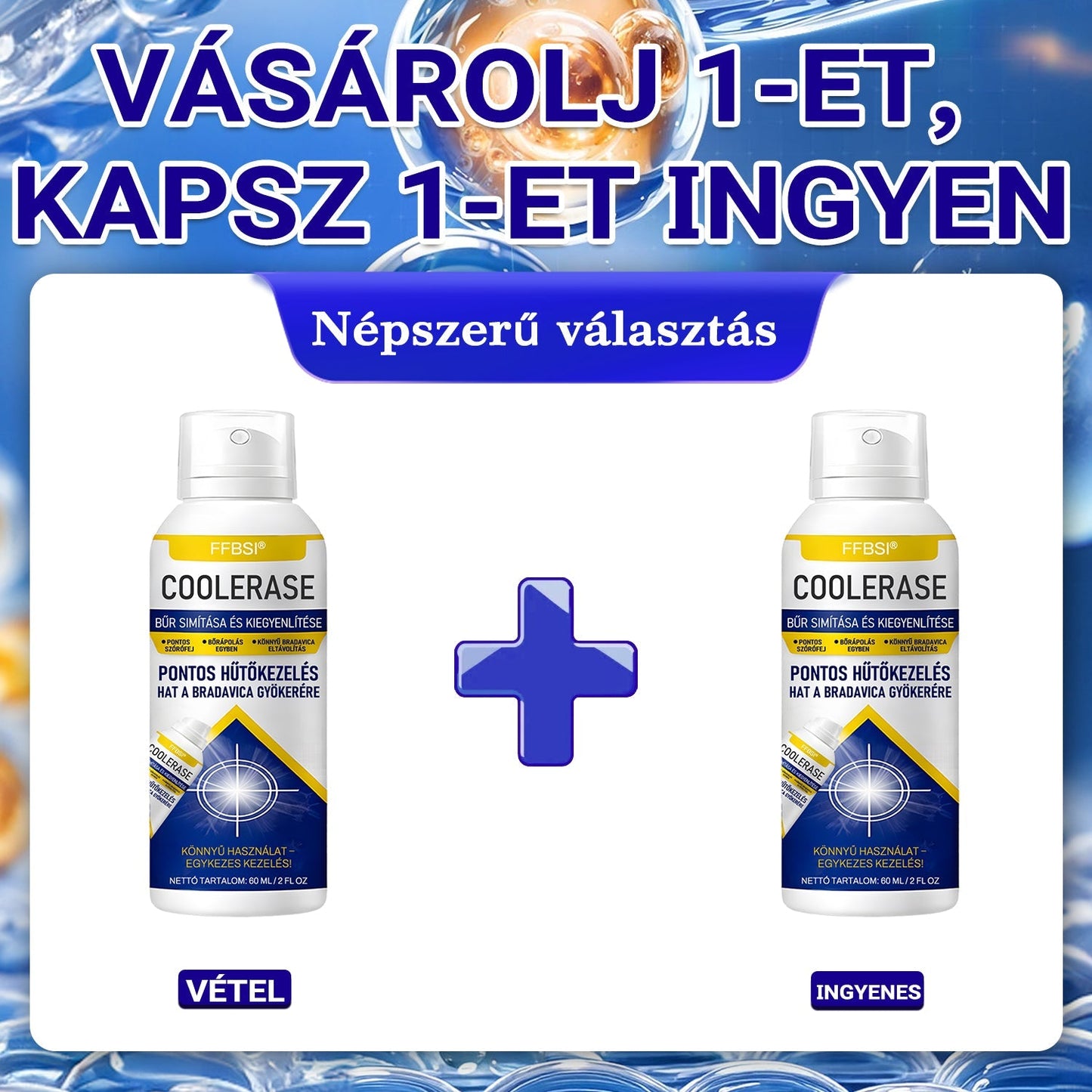 FFBSI® CoolErase Bőrregeneráló Spray (Szemölcsök, Hólyagok, Ekcéma, Pikkelysömör, Bőrkinövések, Akne, Bőrcímkék, Hegek, Anyajegyek)