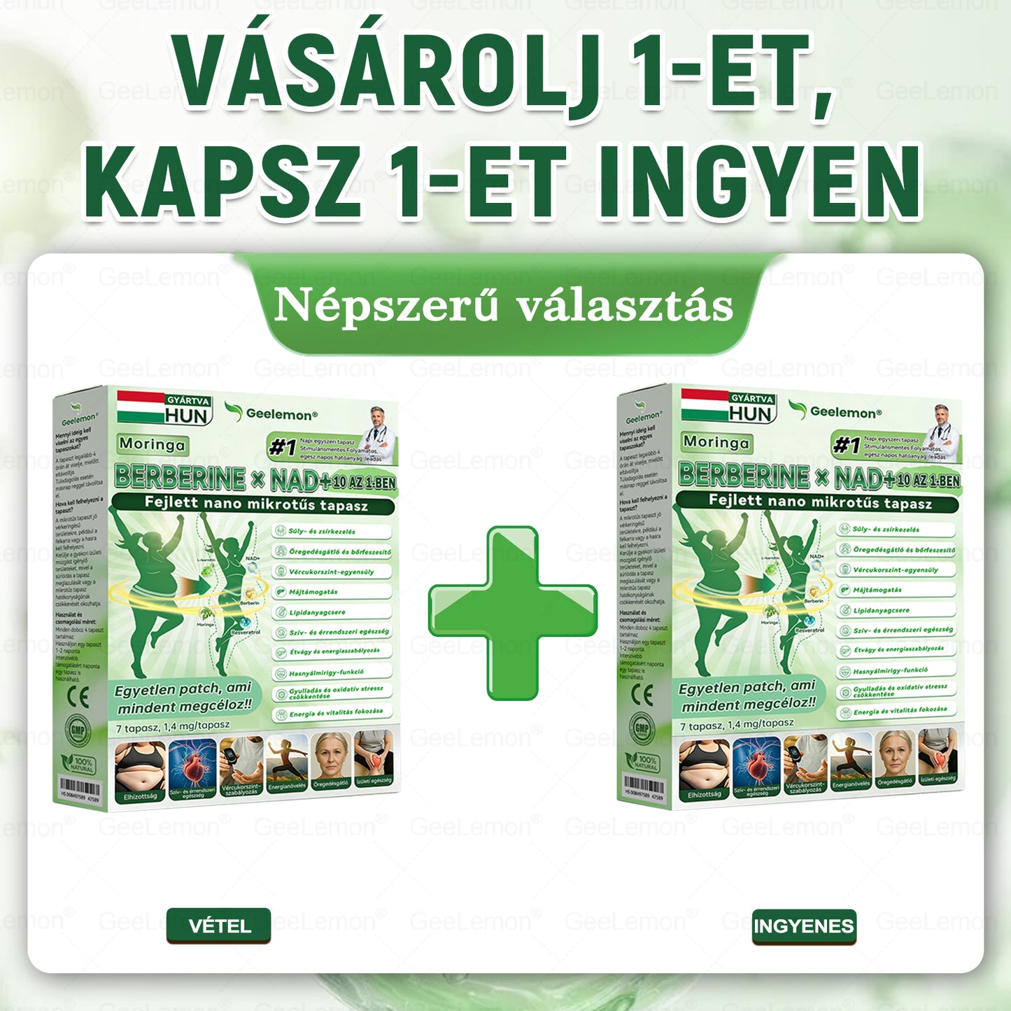 𝑮𝐞𝐞𝑳𝐞𝒎𝒐𝒏® 👩‍⚕️ 10 az 1-ben karcsúsító nano mikrotűs tapasz (Napi egyszeri használat, látható változások 7 napon belül) Elhízás, szív- és érrendszeri egészség, cukorbetegség