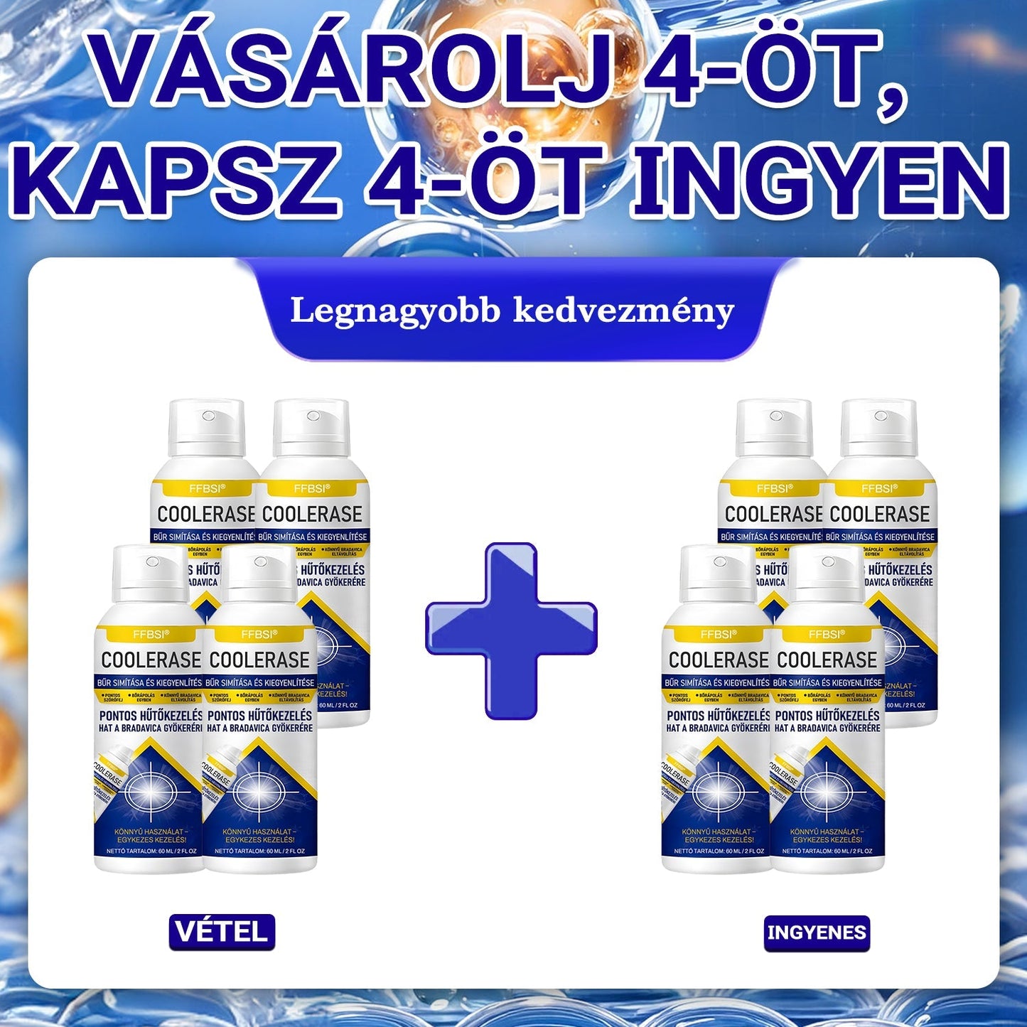FFBSI® ❄ CoolErase Bőrregeneráló Spray (Szemölcsök, Hólyagok, Ekcéma, Pikkelysömör, Bőrkinövések, Akne, Bőrcímkék, Hegek, Anyajegyek)