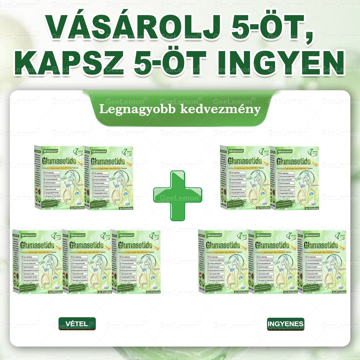 Magyar hivatalos bol 👩‍⚕️ 𝐆𝐞𝐞𝐋𝐞𝐦𝐨𝐧® 8 az 1-ben karcsúsító nano mikrotűs tapasz 🇭🇺 Napi egyszeri használat ✅ 7 napon belül látható eredmény – Alkalmas elhízás, szív- és érrendszeri problémák, cukorbetegség és ízületi problémák kezelésére